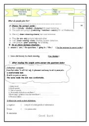 English worksheet: Exam for Third Year