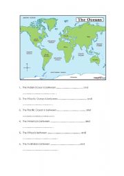 English Worksheet: Oceans