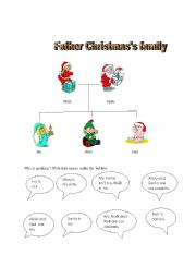 English worksheet: Father Christmass family