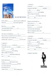 English Worksheet: We are the world - Michael Jackson