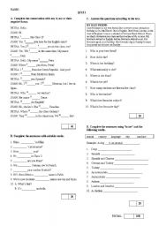 English worksheet: A Quiz