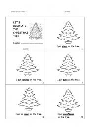 English Worksheet: Lets decorate the Christmas tree