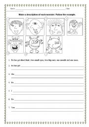 English Worksheet: monsters