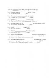 English Worksheet: comparisons
