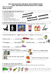 English Worksheet: 8th grade 2 exam