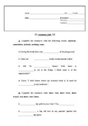 English worksheet: Grammar Quiz