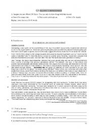 English Worksheet: reading comprehension test Generation Me (Teens world)