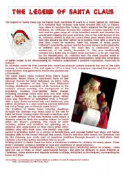 English Worksheet: The legend of Santa Claus