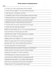 English Worksheet: Reported Speech