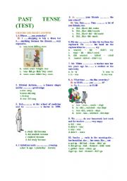 English Worksheet:  TEST ON PAST TENSE