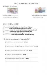 English Worksheet: past simple or continious?
