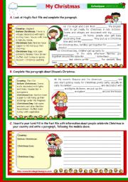 Christmas Set  (8)  -  Writing a short text: 