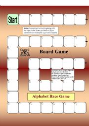 English Worksheet: Board Game - 72 Squares, 2-page layout