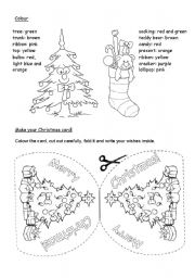 Christmas coloring & card 2