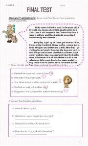 English Worksheet: Final test