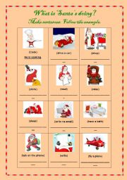 English Worksheet: What is Santa Claus doing?