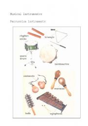 English Worksheet: Musical instruments - Percussion