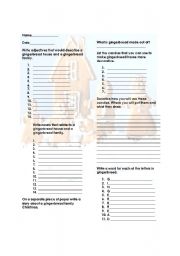 English worksheet: Christmas parts of speech writing activity