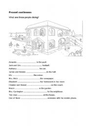 English Worksheet: present continuous ex 1.0