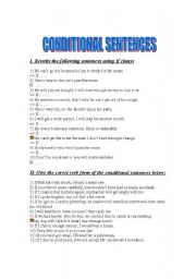 English worksheet: Conditionals practice