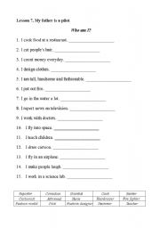 English worksheet: List of Jobs