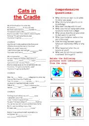English Worksheet: SONG CATS IN THE CRADLE (SIMPLE PAST QUESTIONS)