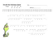 English Worksheet: Grinch quote puzzle