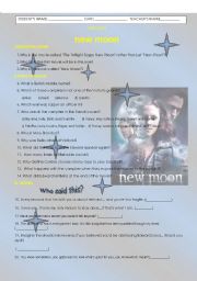 English Worksheet: TWILIGHT-NEW MOON