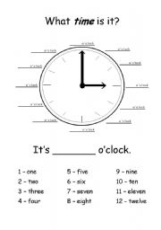 English Worksheet: What time is it?