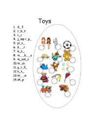 English Worksheet: toys