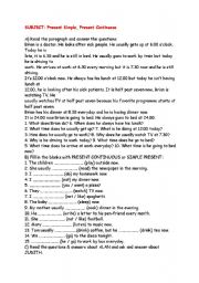 Simple Present and Present Continuous Tense