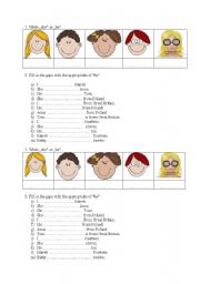 English Worksheet: Personal pronouns and 