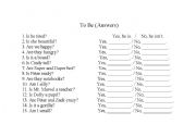 English Worksheet: to be answers