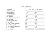 English worksheet: to be answers