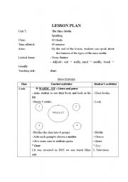 English worksheet: lesson pan