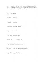 English worksheet: Introducing oneself - ask and answer