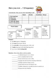 English Worksheet: adverb of frequency