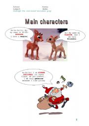 English Worksheet: Rudolphs characters for the short play  - 1st part