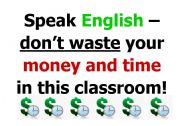 English Worksheet: Speak English Poster