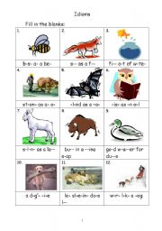 English Worksheet: Animal Idioms