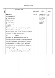 English worksheet: lesson plan