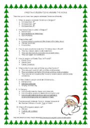 English Worksheet: Christmas celebrations around the world