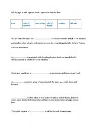 English worksheet: Extra vocabulary