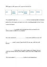 English Worksheet: Extra vocabulary