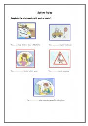 English worksheet: safety rules