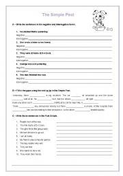 English Worksheet: Simple Past