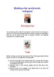 English worksheet: holidays for newlyweds