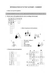 English worksheet: INTRODUCTION ACTIVITIES