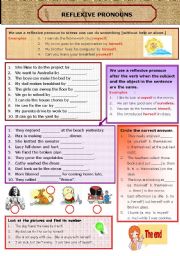 English Worksheet: REFLEXIVE PRONOUNS