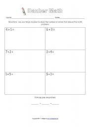 English Worksheet: Dauber math